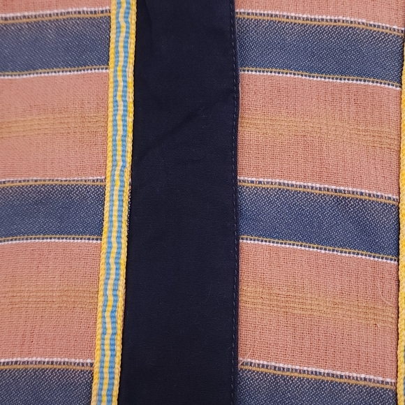 Free People Navy Embroidered Tribal Oversized Jacket Women's M Lagenlook Boho - Picture 10 of 10